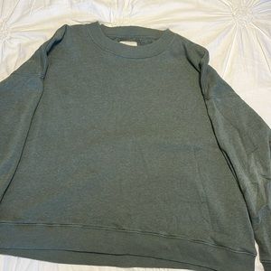 American Eagle Distressed Crewneck Sweatshirt - Olive Green